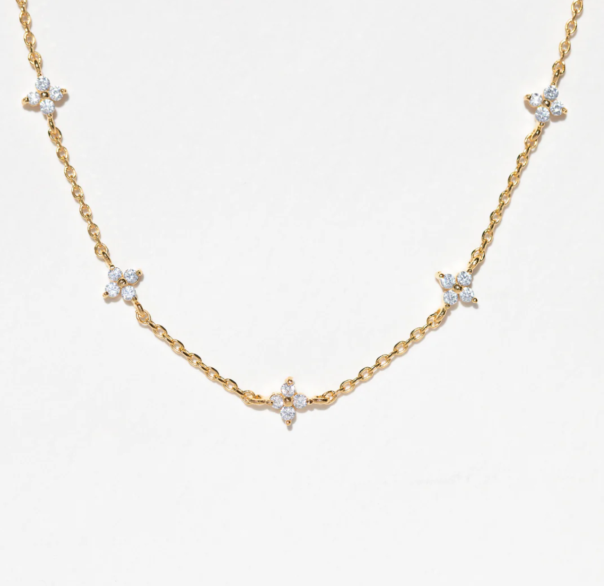 Shimmer Blossom Necklace - Gold